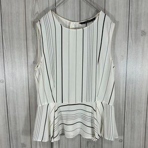 Black and white striped sleeveless shirt
